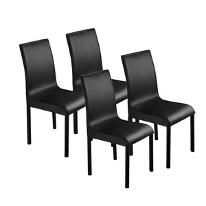 Panana Dining table set with 4/6 pcs Chairs Faux Leather High Metal Leg Padded Seat Kitchen