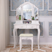 Load image into Gallery viewer, Panana Girls Princess Bedroom Dressing Table Stool mirror Home Furnitures Mother &amp; daughter Dressing table